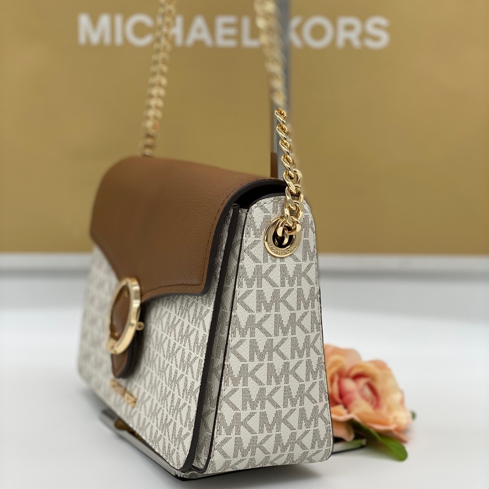 MICHAEL KORS WANDA MEDIUM SHOULDER CROSSBODY VANIL - Picture 6 of 16